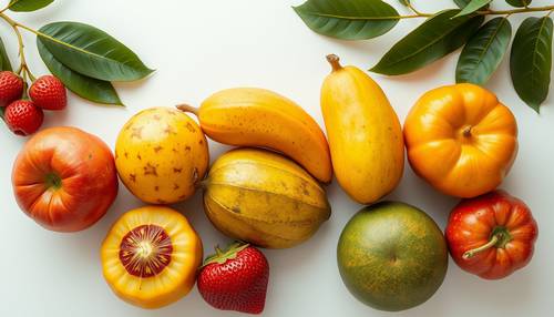 Assortiment de fruits tropicaux pour illustrer le commerce mondial