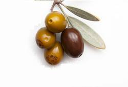 Olives vertes et noires, fruit en O méditerranéen